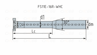 FS11E-16R-WHC Фреза концевая твердосплавная c внутренней подачей СОЖ для фрезерования канавок