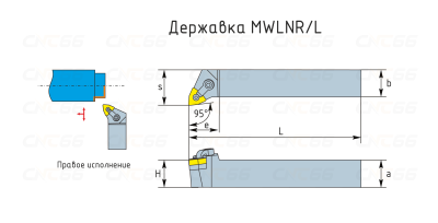 MWLNL2525M08 Резец токарный (державка) по металлу